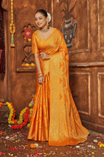 Load image into Gallery viewer, Golden Grace: Zari-Embroidered Silk Masterpieces

