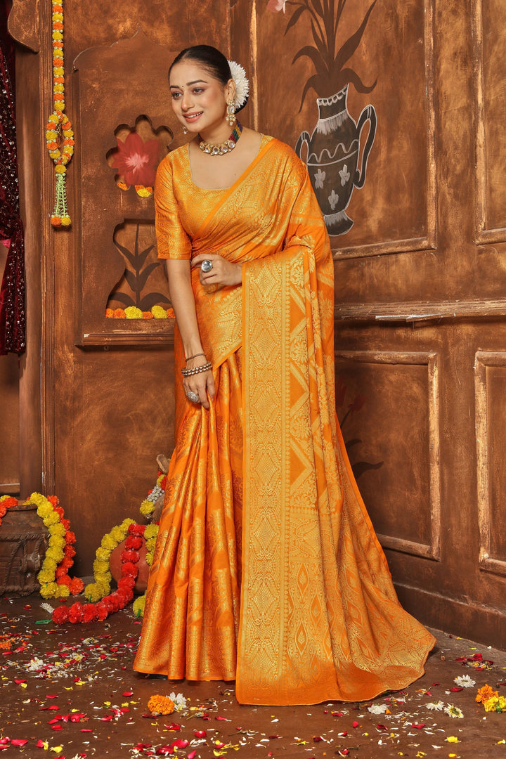 Golden Grace: Zari-Embroidered Silk Masterpieces