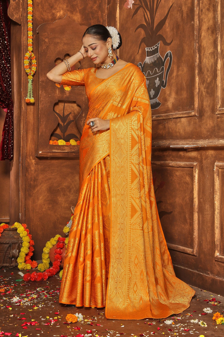 Golden Grace: Zari-Embroidered Silk Masterpieces