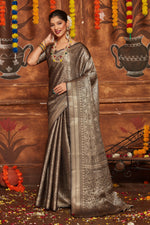 Load image into Gallery viewer, Golden Era: Zari Embroidery Meets Silk Perfection

