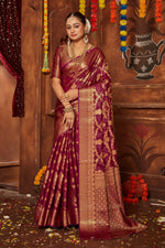 Load image into Gallery viewer, Majestic Drapes: Adorned with Zari Perfection
