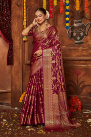 Majestic Drapes: Adorned with Zari Perfection