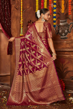 Load image into Gallery viewer, Majestic Drapes: Adorned with Zari Perfection
